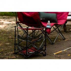 Ozark Trail 3 Shelf Camping Table, Red, 14" x 14"x 18"
