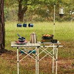 Ozark Trail Folding Camp Kitchen Table, 41 in. x 18 in. with Adjustable Stove Platform