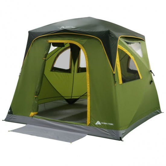 Ozark Trail 4-Person Instant Tent Pop-up Hub Tent, Green, Dimensions: 8\'x8\'x80\", 23.23 lbs.