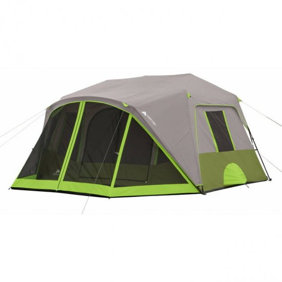 Ozark Trail 14\' x 13.5\' 9 Person 2 Room Instant Cabin Tent with Screen Room, 30.8 lbs