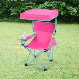 Ozark Trail Kids Canopy Chair with Safety Lock (125 lb. Capacity), Pink/Green