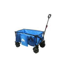Ozark Trail Camping All-Terrain Folding Wagon with Oversized Wheels, Blue, 23in Height