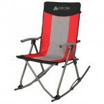 Ozark Trail Camping Rocking Chair, Red, 19lbs