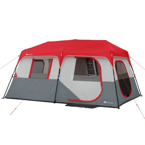 Ozark Trail 13\' x 9\' 8-Person Instant Cabin Tent with LED Lights, 36.9274 lbs