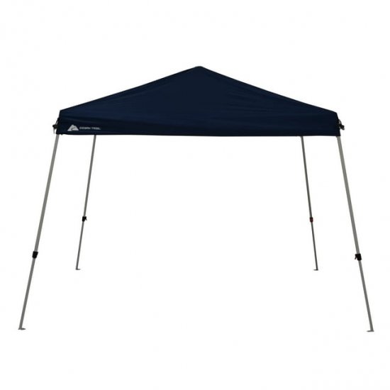 Ozark Trail 10\' x 10\' Instant Pop-up Slant Leg Canopy Outdoor Shading Shelter, Dusty Blue