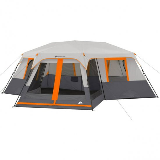 Ozark Trail 20\' x 18\' 12-Person 3-Room Instant Cabin Tent with Screen Room, 56.5 lbs