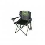 Ozark Trail Big and Tall Chair with Cup Holders, Green for Outdoor, Adult, Weighs 10lbs