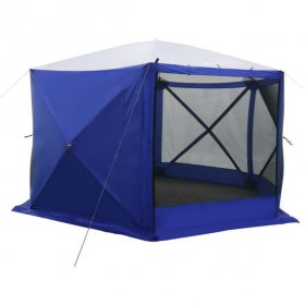 Ozark Trail 6 Hub Outdoor Camping 11'x10'x88.5" Screen House, 1 Room, Blue